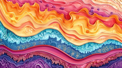Detailed Cross-Section of Healthy Hair Anatomy with Vibrant Layers