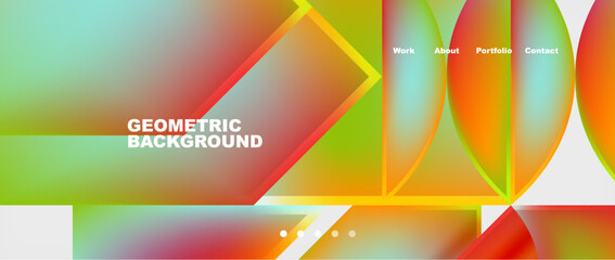 Colorful gradients with abstract geometric shapes. Vector Illustration For Wallpaper, Banner, Background, Card, Book Illustration, landing page