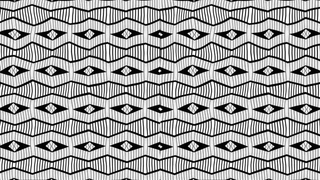 A captivating black and white 2D animation featuring intricate patterns and seamless motion. Perfect for design projects, backgrounds, and creative visuals.