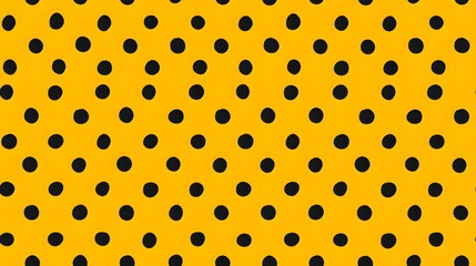 Abstract Yellow and Black Polka Dot Pattern
