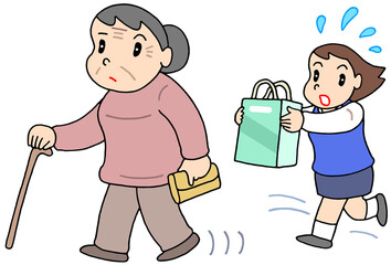 認知症のイラスト - 記憶力低下・記憶障害・認知機能低下・物忘れ