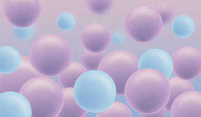 Abstract purple-pink tone background with funy bubbles
