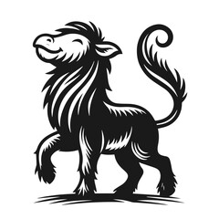 Black and white vector silhouette of a cute Horse isolated on white background	
