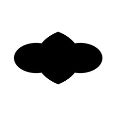 Black y2k art shape vector graphic element. Trendy retro style shape isolated on transparent background .