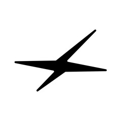 Black y2k art shape vector graphic element. Trendy retro style shape isolated on transparent background .