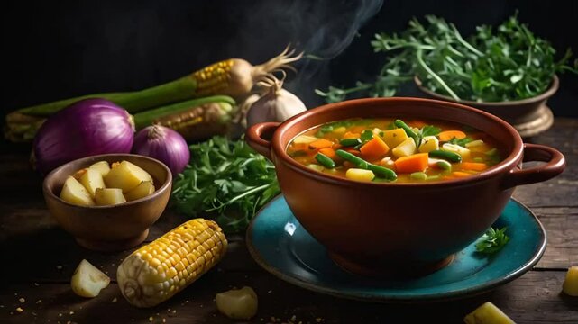 Puchero soup, traditional food of Argentina