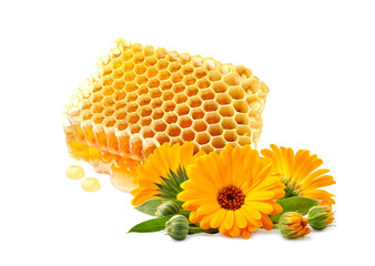 Honeycomb  isolated on white background closeup.