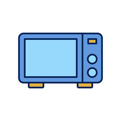 The simple design oven vector icon has a line.