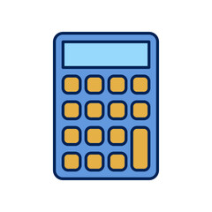 The simple design calculator vector icon has a line.
