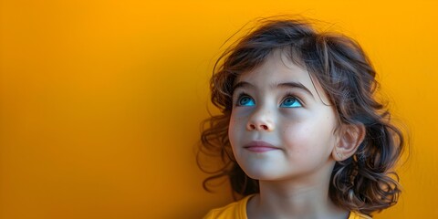 Curious and Thoughtful Child Expressing Emotions and Expressions Vibrant and Inquisitive Gaze with Slight Smile