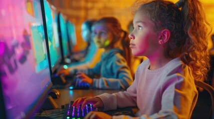 Obraz premium The Child at Computer Screen