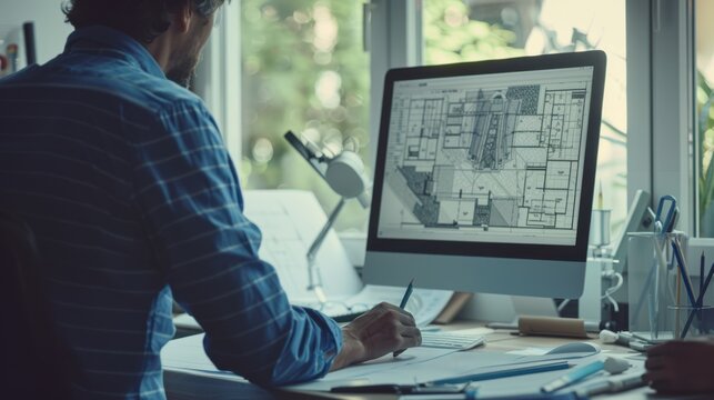 Architect at Work Desk