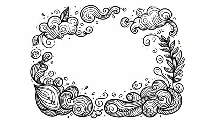 frame with floral ornament, abstract floral background with swirls