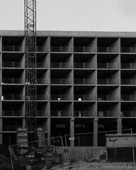 Construction Site with Unfinished Building