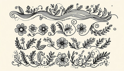 black and white abstract background, abstract floral background with swirls