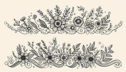 black and white abstract background, abstract floral background with swirls