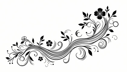 Fototapeta premium black and white abstract background, abstract floral background with swirls