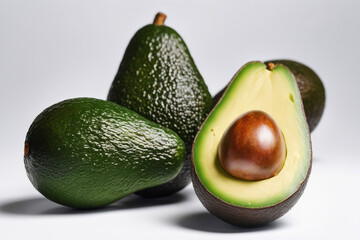 Avocado isolated on white paper background
