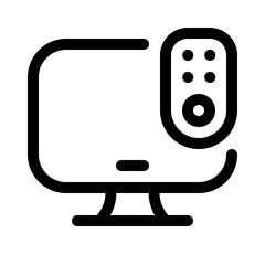 movies remote control icon with line style, perfect for user interface projects