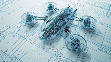 A model airplane is shown in detail, with the wings and propeller clearly visible. Concept of precision and craftsmanship