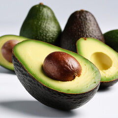 Avocado isolated on white paper background