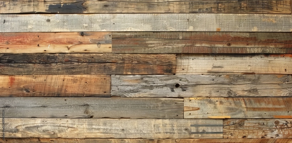 Wall mural Wood planks seamless pattern on a wooden wall