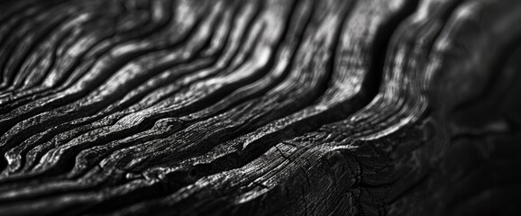 An abstract pattern in black and white resembling wood grain
