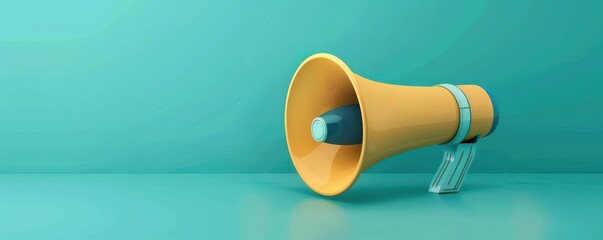 A digital newsletter template featuring a megaphone icon designed for teams to communicate announcements and updates effectively.