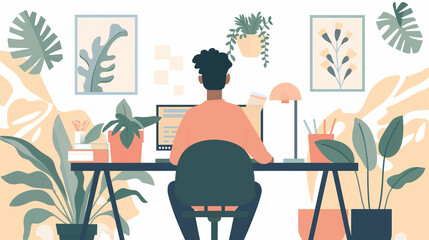 Fototapeta premium working from home, remote work