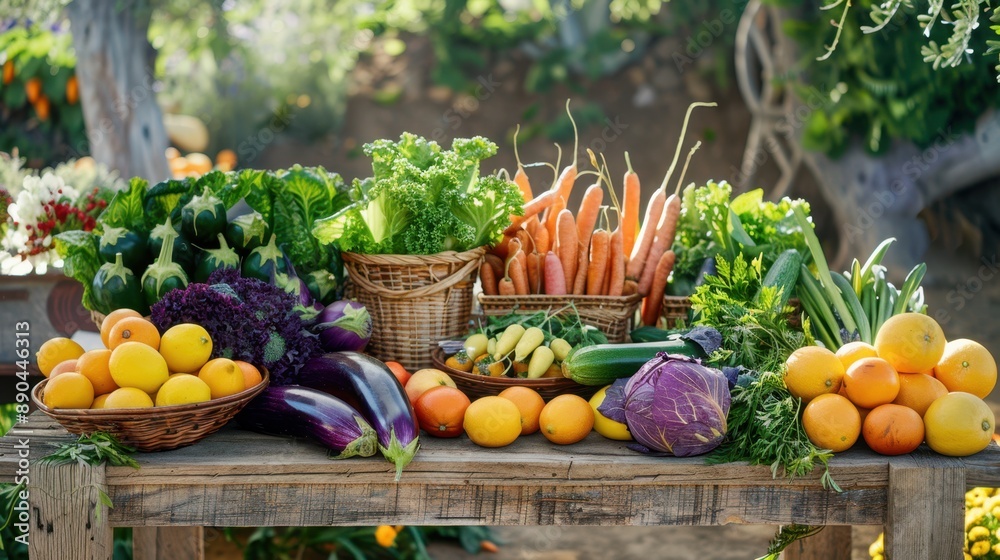 Sticker The vibrant vegetable table