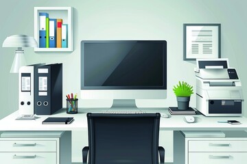 Organized Office Desk with Modern Decor