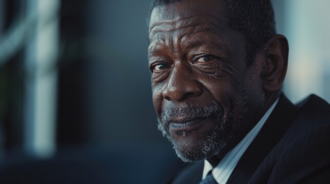 A close-up shot of a man wearing a suit and tie, suitable for business or formal occasions