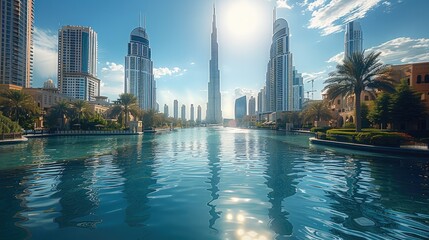 Fototapeta premium A great scenic beauty of Dubai. Generative AI.