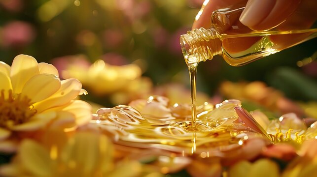 A person applying evening primrose oil to their skin, showing the smooth application