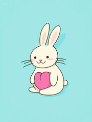 Fototapeta premium bunny with heart