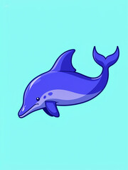 Obraz premium illustration of a dolphin jumping