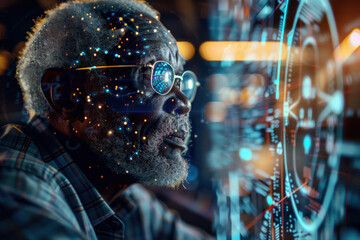 Futuristic Technology and Human Connection Concept