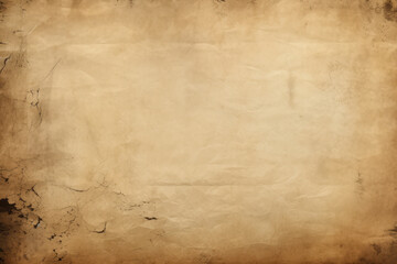 Processed collage of ancient scroll sheet of brown aged paper texture. Background for banner