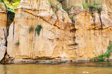 Rock formations on the banks of River Nile in Murchison Falls National Park in Uganda