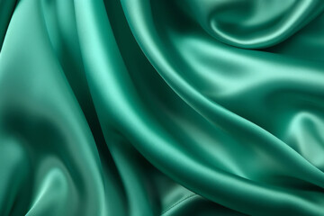 Obraz premium Processed collage of emerald green silk surface texture. Background for banner, backdrop