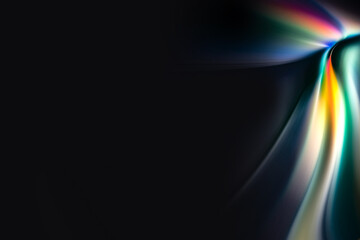 Bright Abstract dynamic line wave curve soft light gradient colorful neon on black background design for graphics pattern web illustration technology internet network smart digital backdrop wallpaper