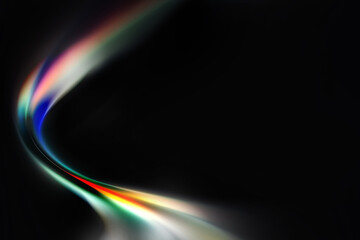 Bright Abstract dynamic line wave curve soft light gradient colorful neon on black background design for graphics pattern web illustration technology internet network smart digital backdrop wallpaper