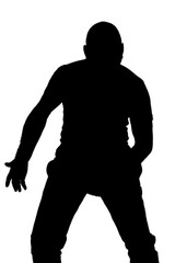 Silhouette of an angry man