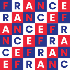 France seamless pattern with a blue, white and red plaid background like the colors of the French flag