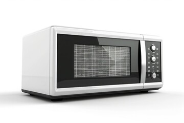 Fototapeta premium Modern White Microwave Oven with Controls 
