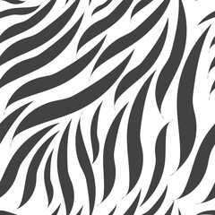 Seamless pattern with black zebra stripes on a white background for fashion fabrics, wrapping paper, decorative pillows. Vector.