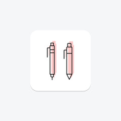 Pens color shadow thinline icon , vector, pixel perfect, illustrator file