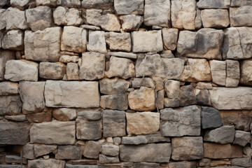 Fototapeta premium Processed collage of old ancient sand block wall texture in daylight. Background for banner