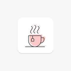 Office Tea Cup color shadow thinline icon , vector, pixel perfect, illustrator file