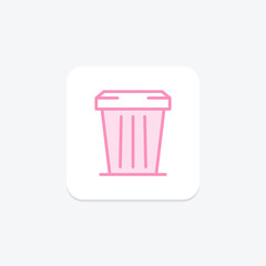Trash Can duotone line icon , vector, pixel perfect, illustrator file